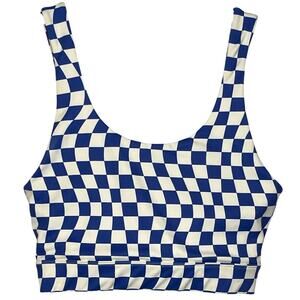 Wilo the Label Blue and White Checkered Size Small Sports Bra